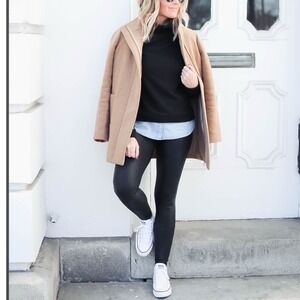 J. Crew City Coat Camel Wool Blend Stand Collar Women Sz 0‎ Preppy Academia Work